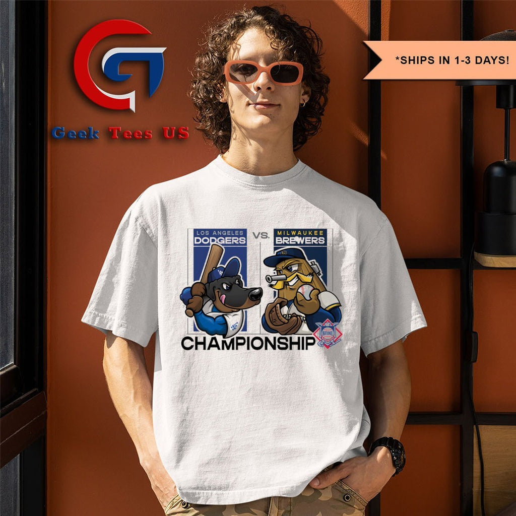 Los Angeles Dodgers vs Milwaukee Brewers 2025 National League Championship mascot shirt