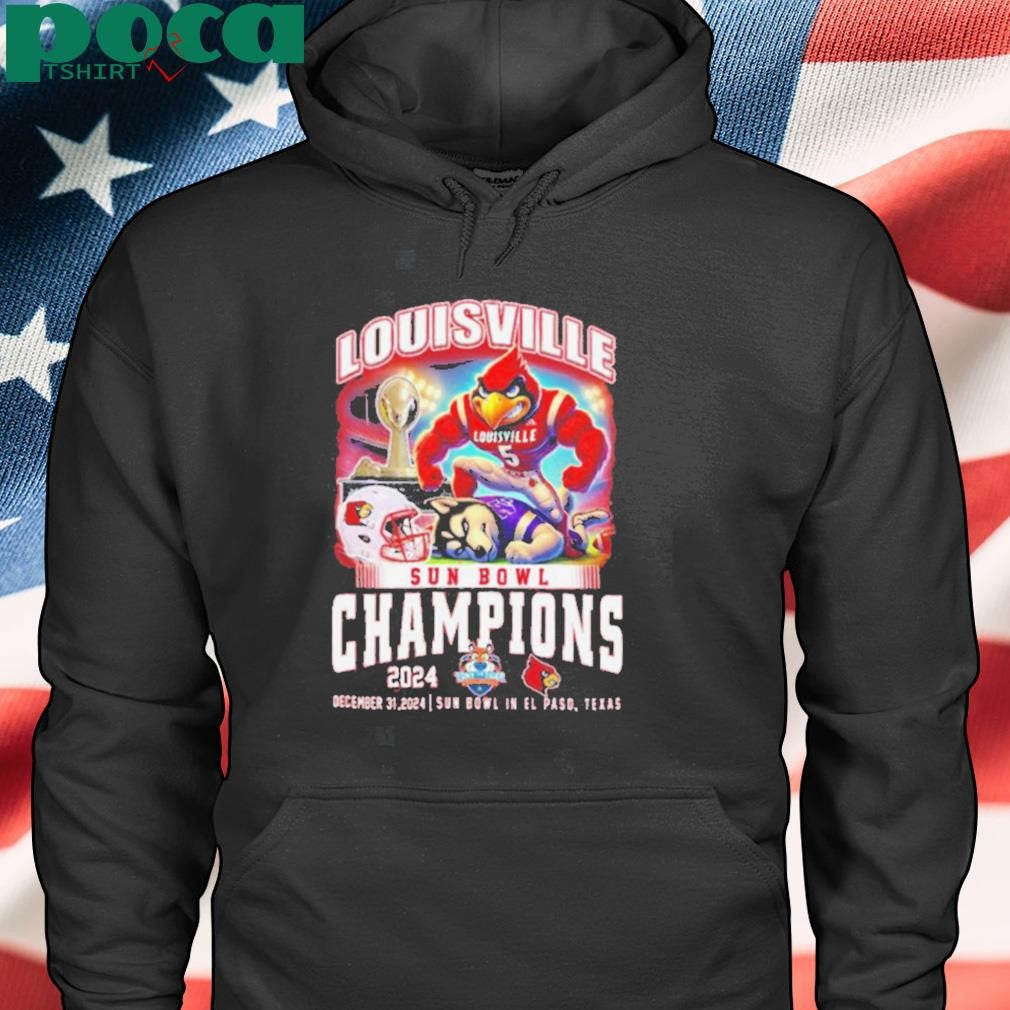 Louisville Cardinals Sun Bowl Champions 2024 Dec 31 Mascot Shirt