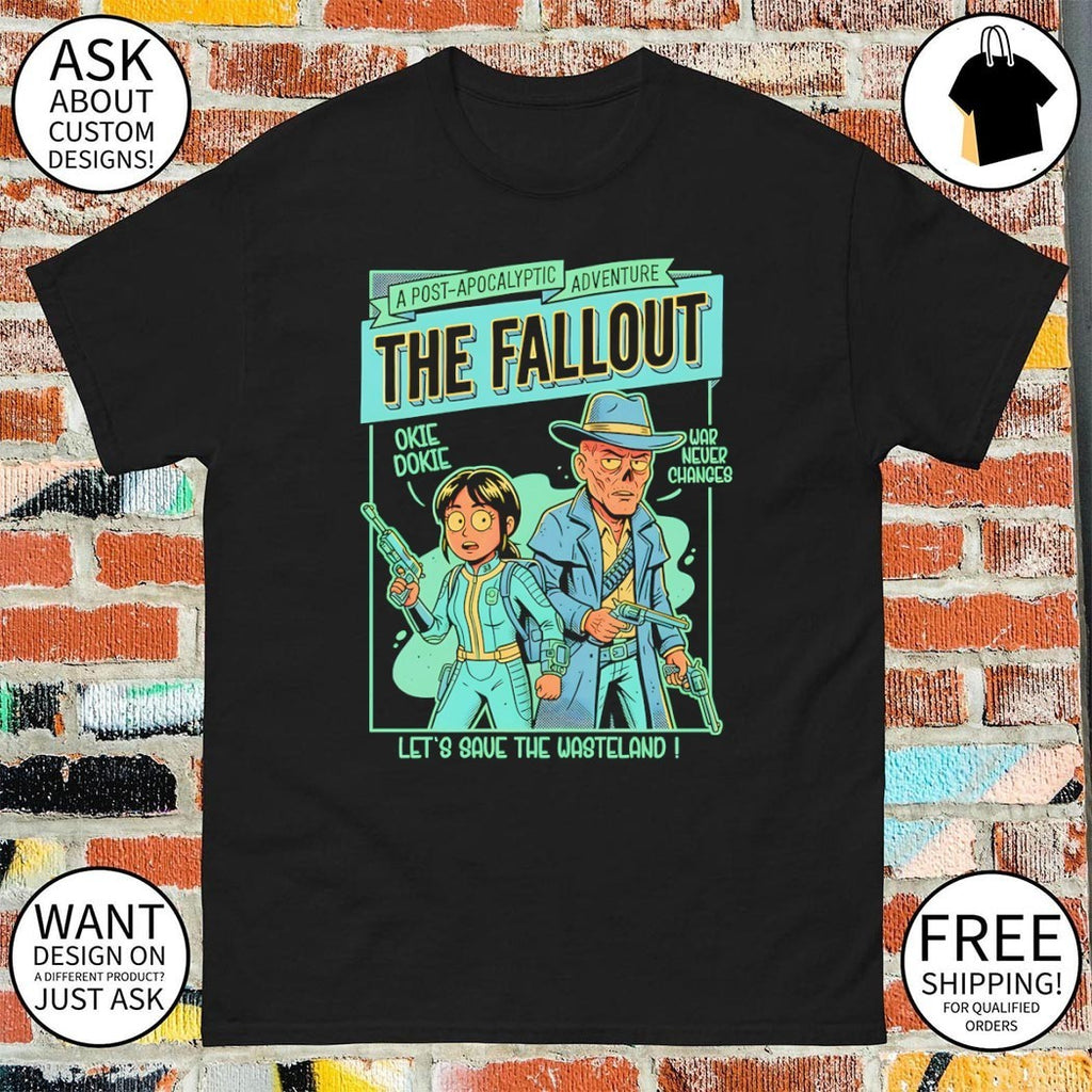 Lucy and the Ghoul from Fallout Wasteland Duo A Post-Apocalyptic Adventure shirt
