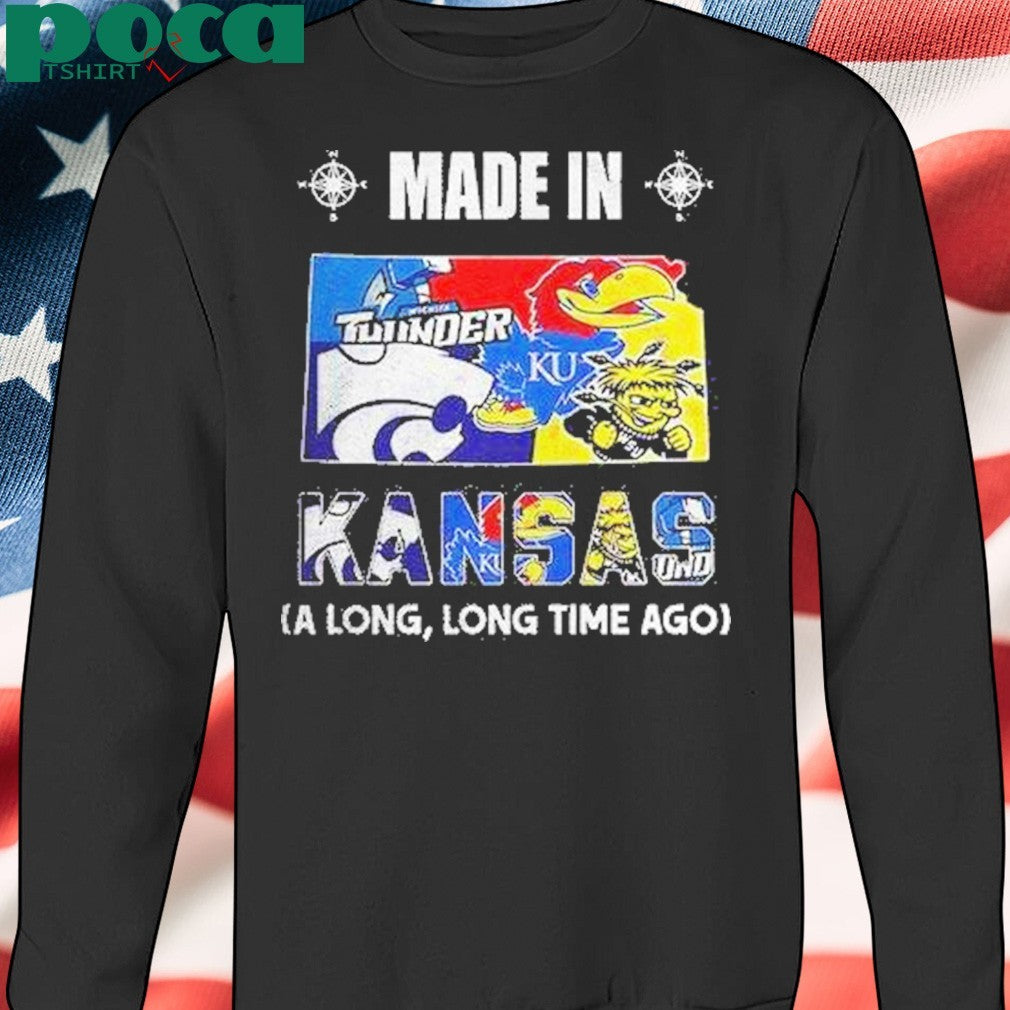 Made In Kansas Sports Team A Long Long Time Ago Map Logo Shirt