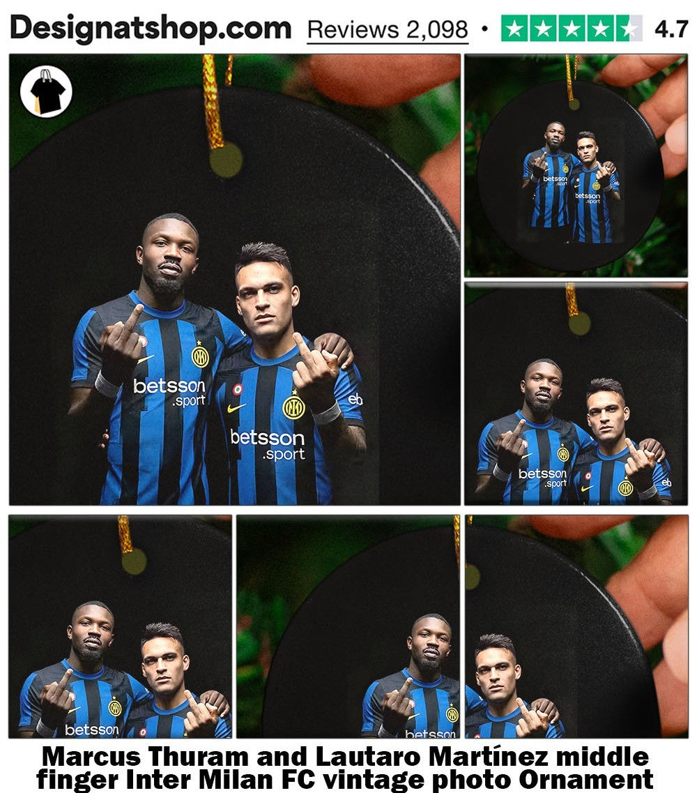 Marcus Thuram and Lautaro Martínez middle finger Inter Milan FC vintage photo shirt