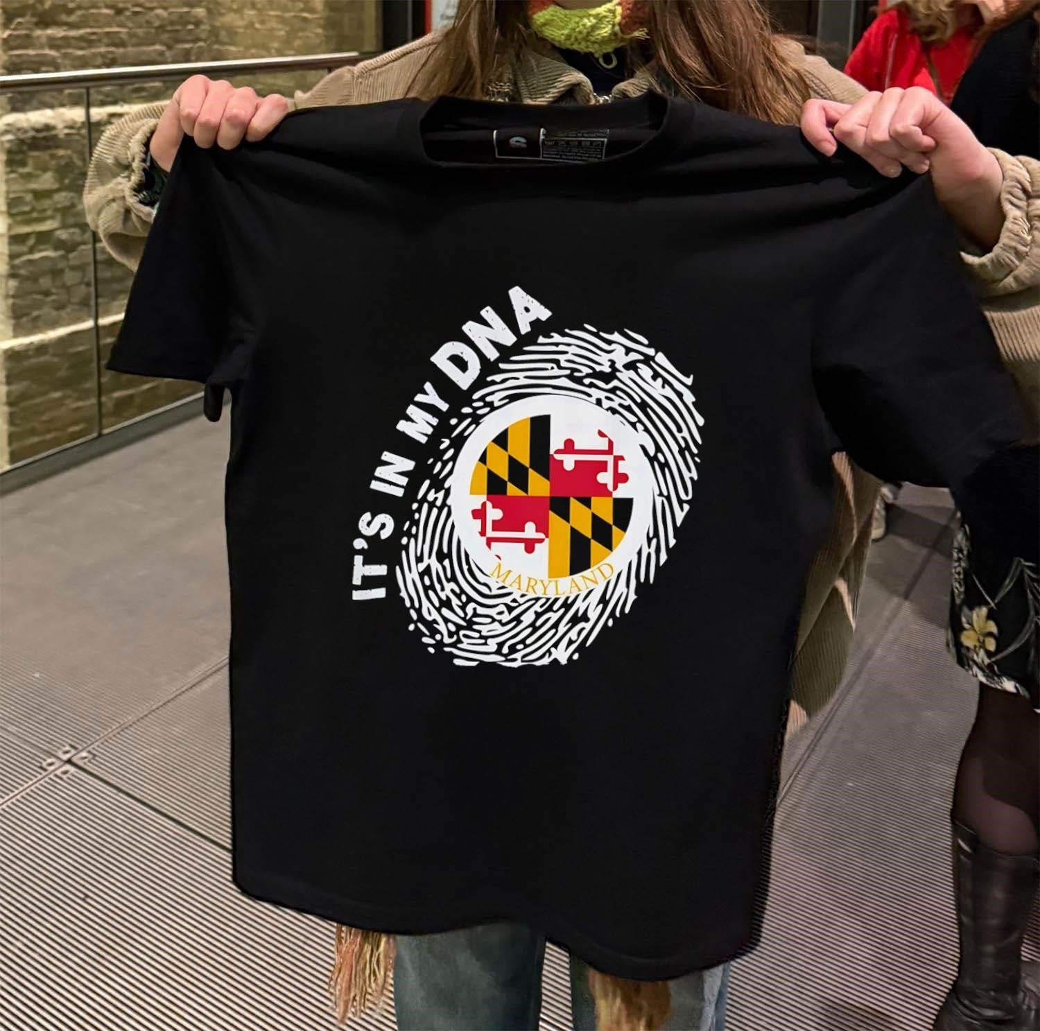 Maryland Flag Fingerprint It’s In My DNA Graphic shirt