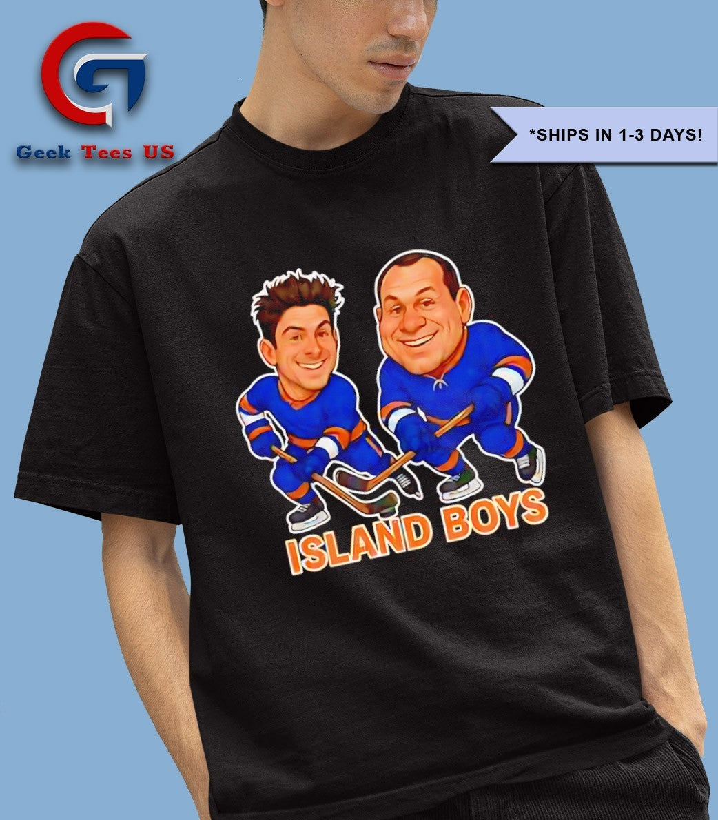 Mat Barzal and Bo Horvat Island Boys Hockey caricatures shirt