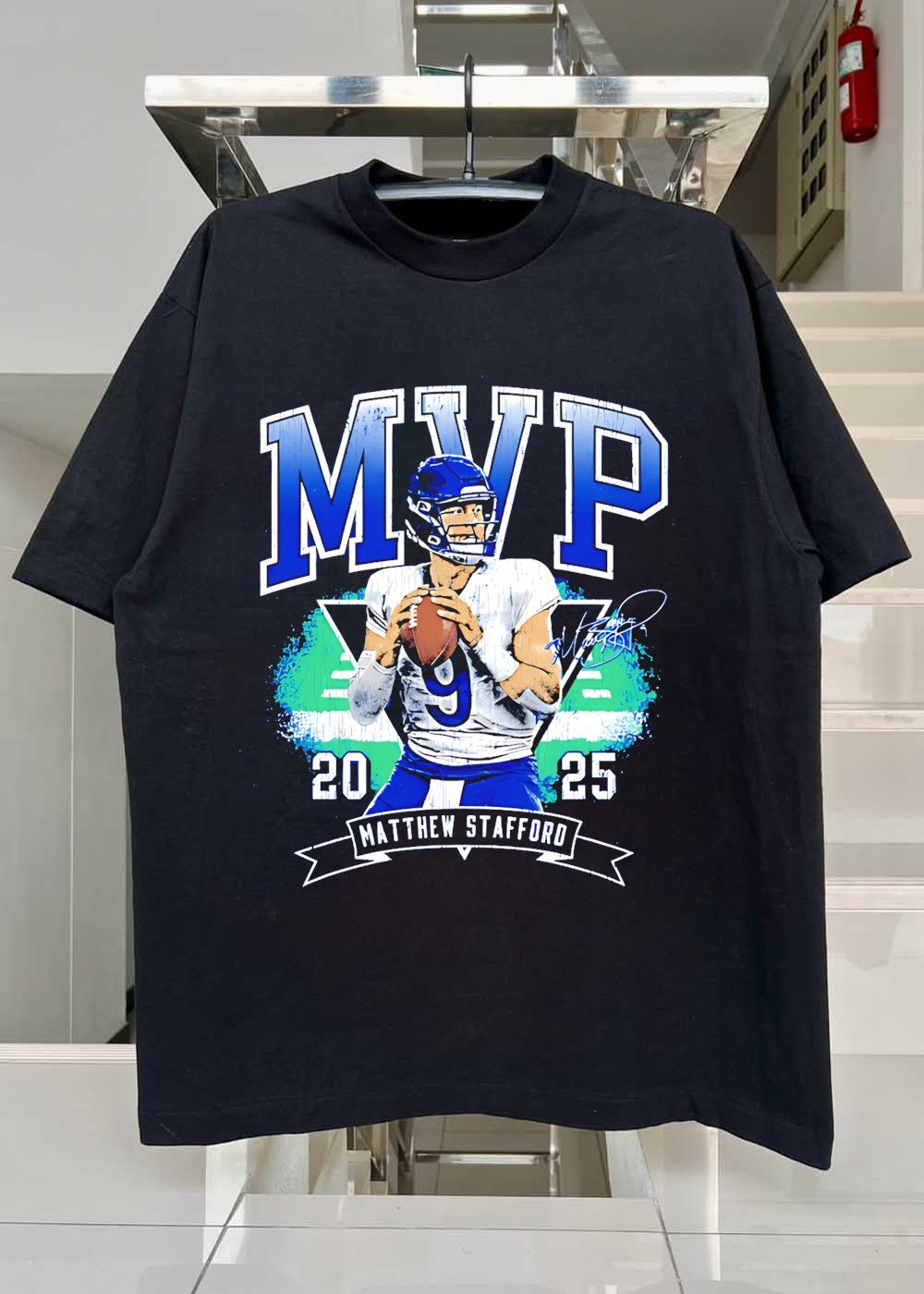 Matthew Stafford Throwing Football MVP 20 25 Shirt