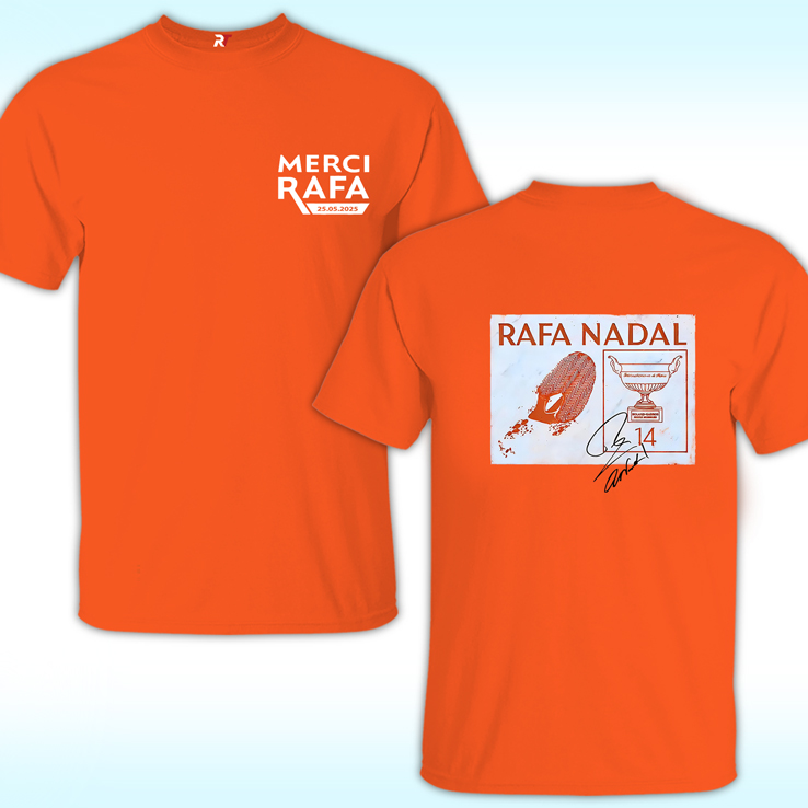 Merci Rafa Rafael Nadal Tribute Signature T-Shirt Tennis Fan Tee