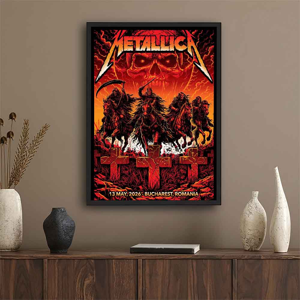 Metallica M72 Bucharest Limited Edition Merch Poster For Arena Nationala In Bucharest Romania On May 13 2026 Poster