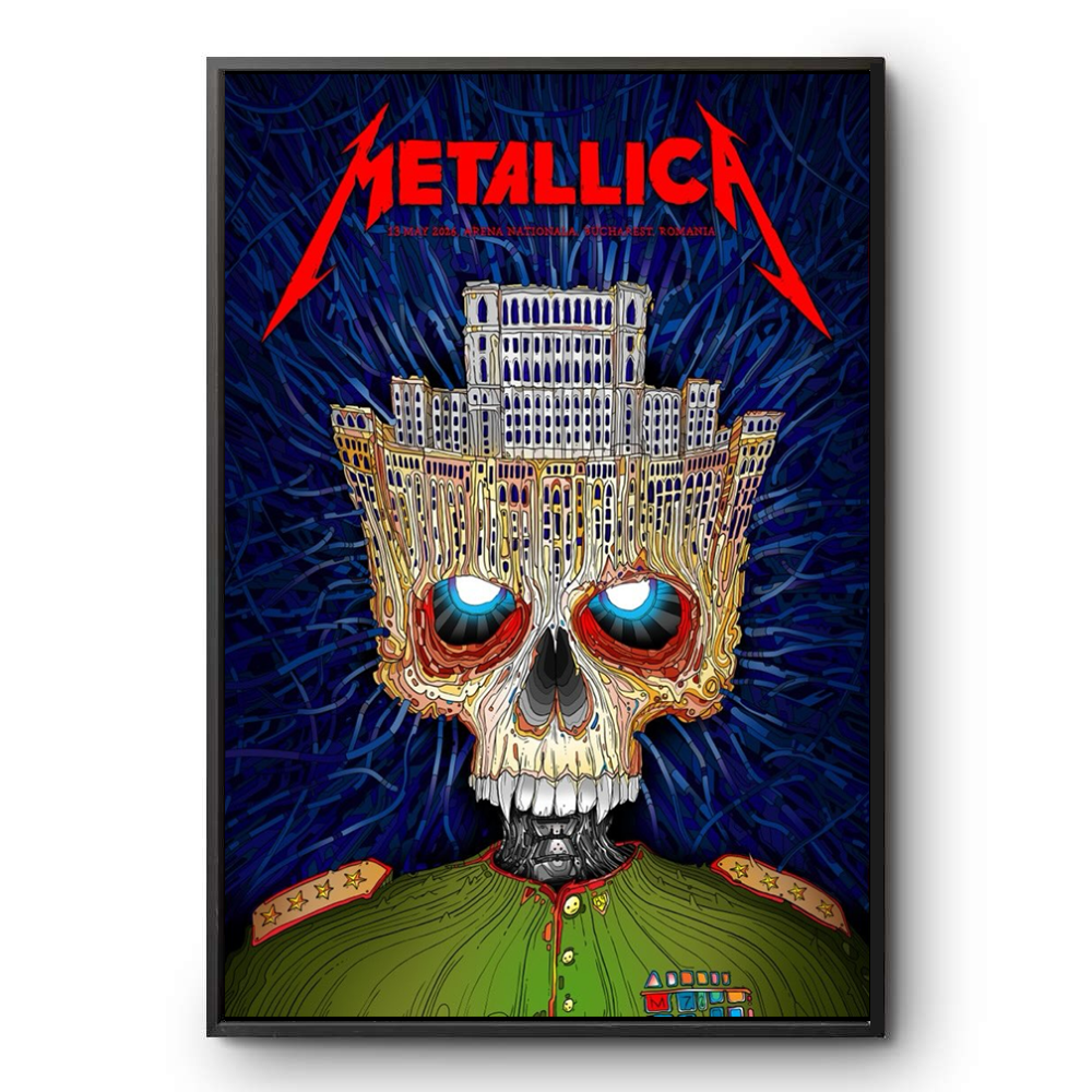 Metallica May 13, 2026 Bucharest, Romania Arena Nationala Poster The Palace of Skulls Art By Matei Apostolescu Poster Canvas