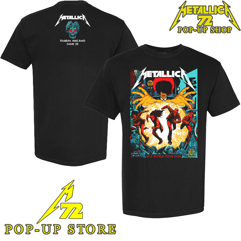 Metallica M72Dublin June 19, 2026 At Aviva Stadium Dublin Ireland Art By Mick Cassidy Pop-Up Shop T-Shirt
