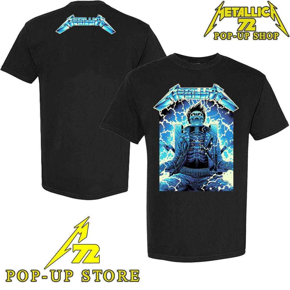 Metallica Ride The Lightning Artwork By Luke Preece Australia M72 World Tour T-Shirt