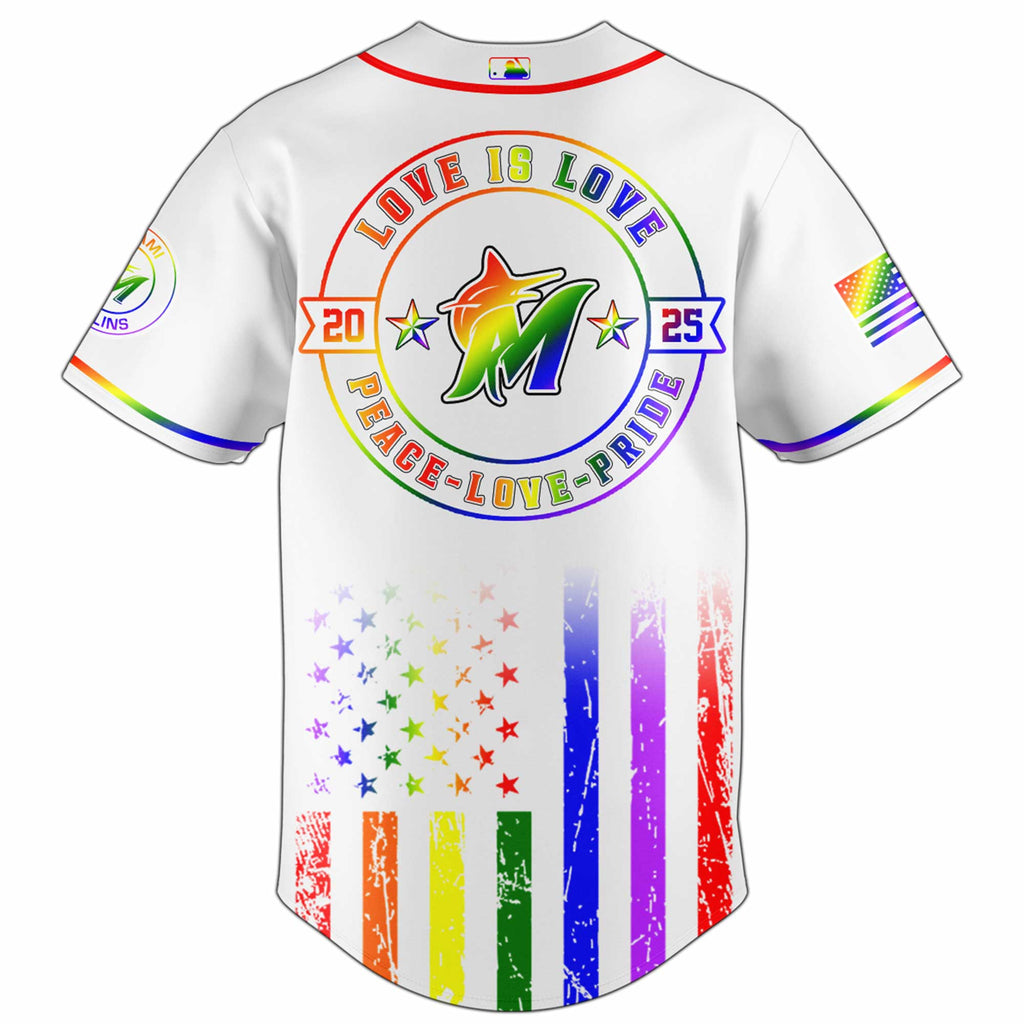 Miami Marlins Happy Pride Month Baseball Jersey