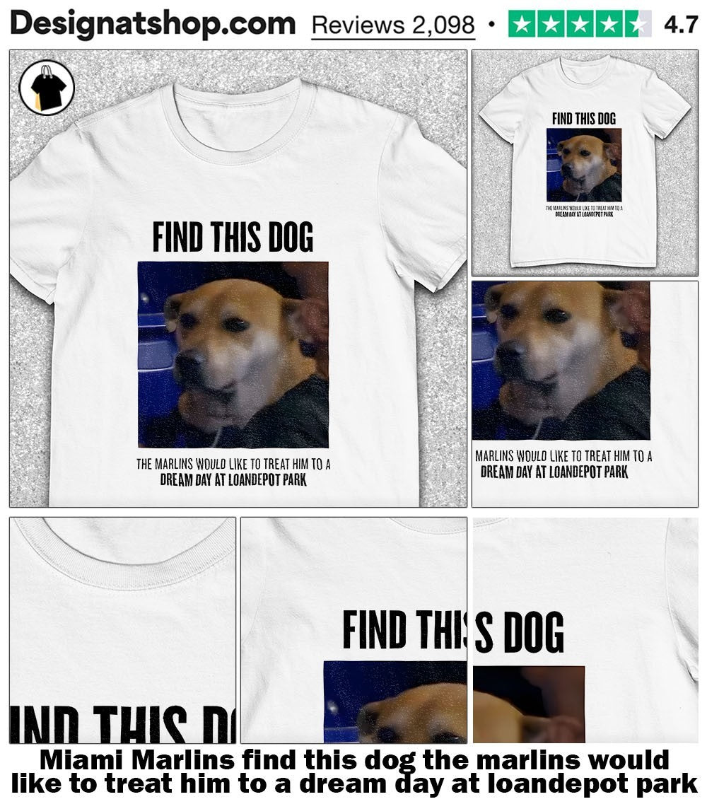 Miami Marlins find this dog the marlins would like to treat him to a dream day at loandepot park shirt