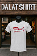 Miami University Red Script Cursive Logo shirt