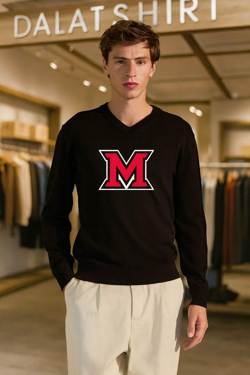 Miami University Redhawks Block Letter M Logo shirt