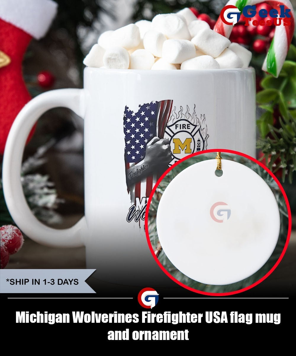Michigan Wolverines Firefighter USA flag shirt
