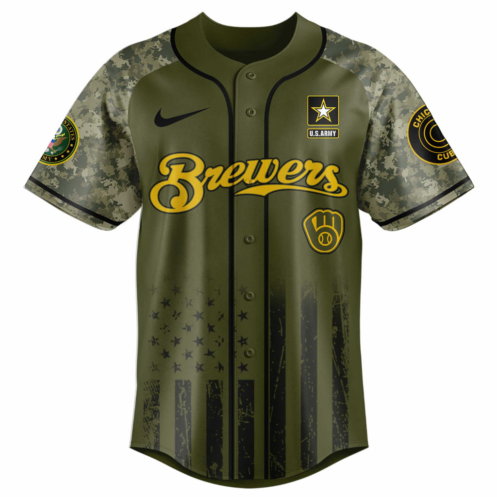 Milwaukee Brewers MLB 250th anniversary US Army Jersey
