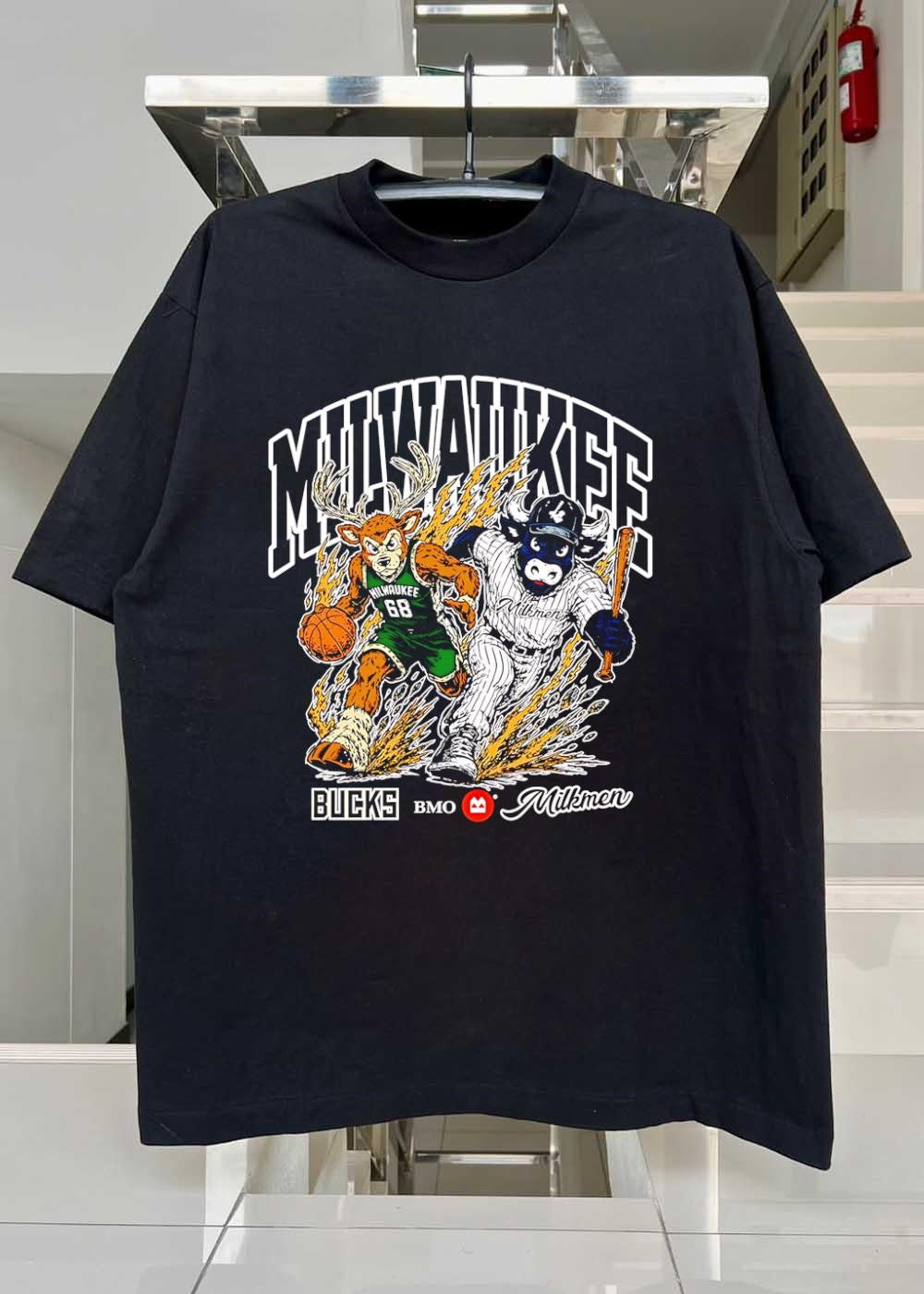 Milwaukee Bucks Milkmen Running Deer and Cow Athlete shirt