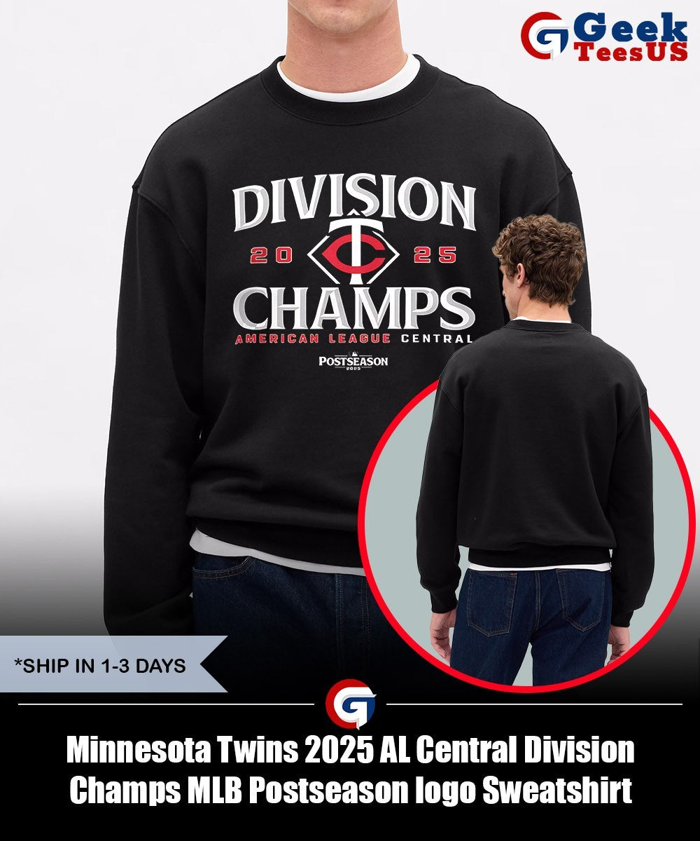 Minnesota Twins 2025 AL Central Division Champs MLB Postseason logo shirt