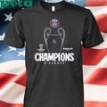 Munich 25 Final PSG UCL Champions 2025 Trophy Outline Graphic T-Shirt