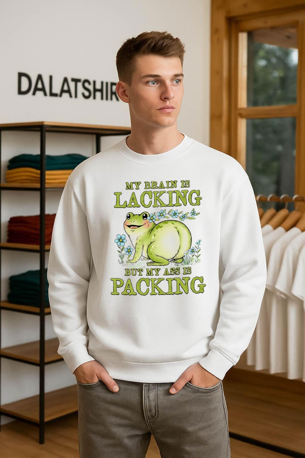 My Brain Is Lacking But My Ass Is Packing Frog shirt