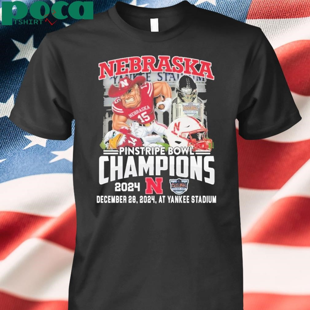 Nebraska Cornhuskers Pinstripe Bowl Champions 2024 Fan Love T-Shirt