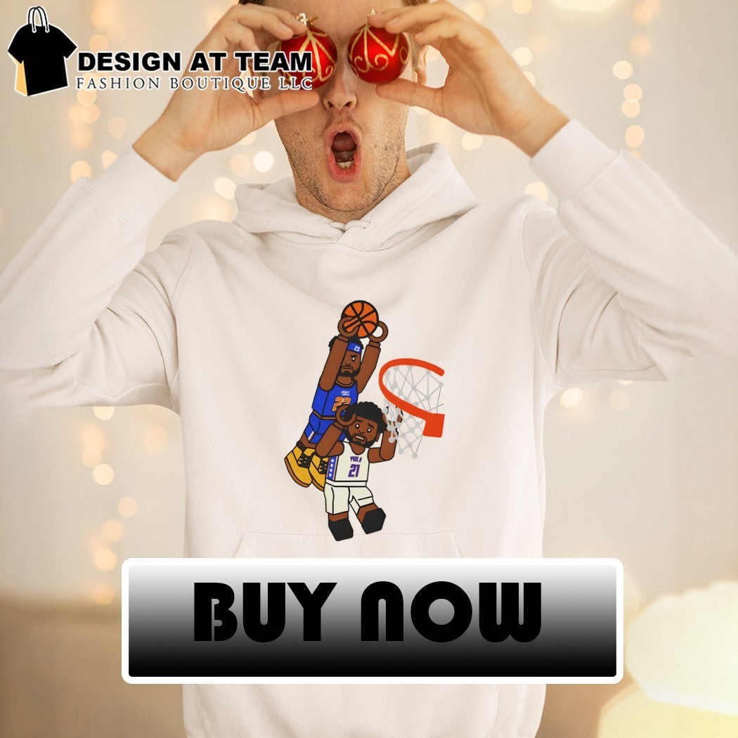 New York Basketball Dunk Mitchell Robinson Dunks On Joel Embiid gamer style shirt