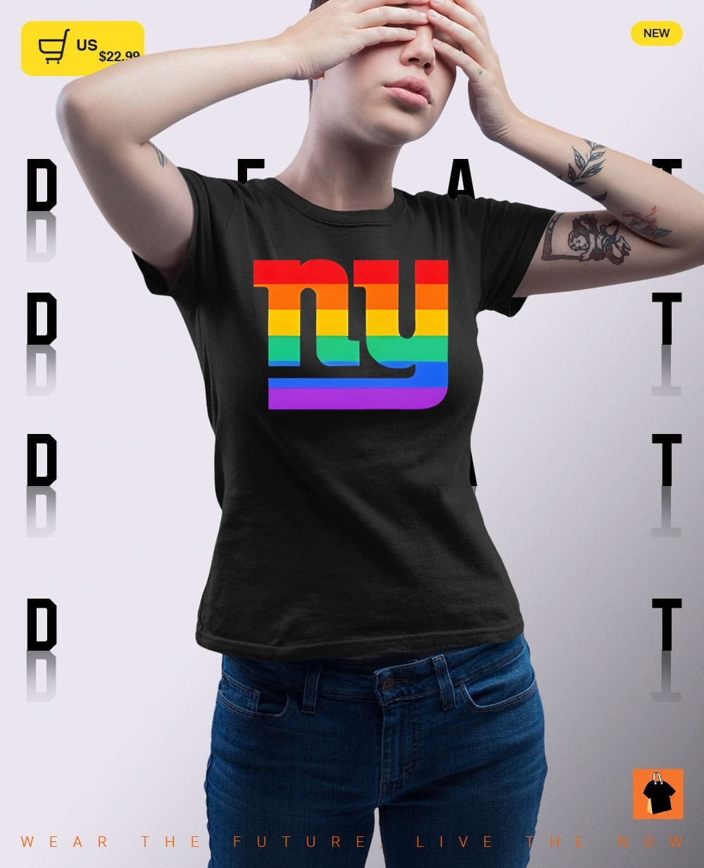 New York Giants pride flag logo apparel featuring the ny monogram design shirt
