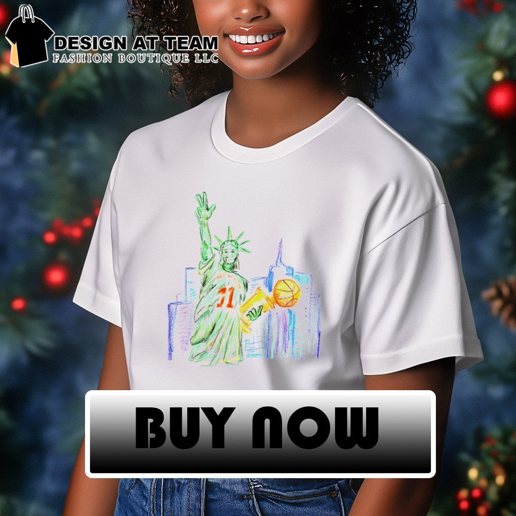 New York Jalen Brunson Statue of Liberty Basketball Trophy Wackjumper x Niko shirt