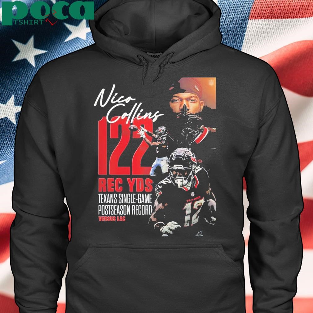 Nico Collins From Michigan Wolverines Has Been Taken 122 Rec YDS Texans Single Game Post Season Record Versus Lac 2025 shirt