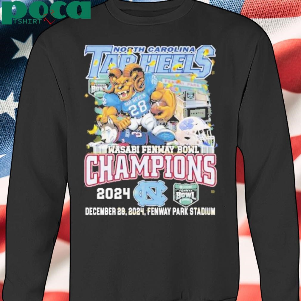North Carolina Tar Heels Wasabi Fenway Bowl Champions 2024 Shirt