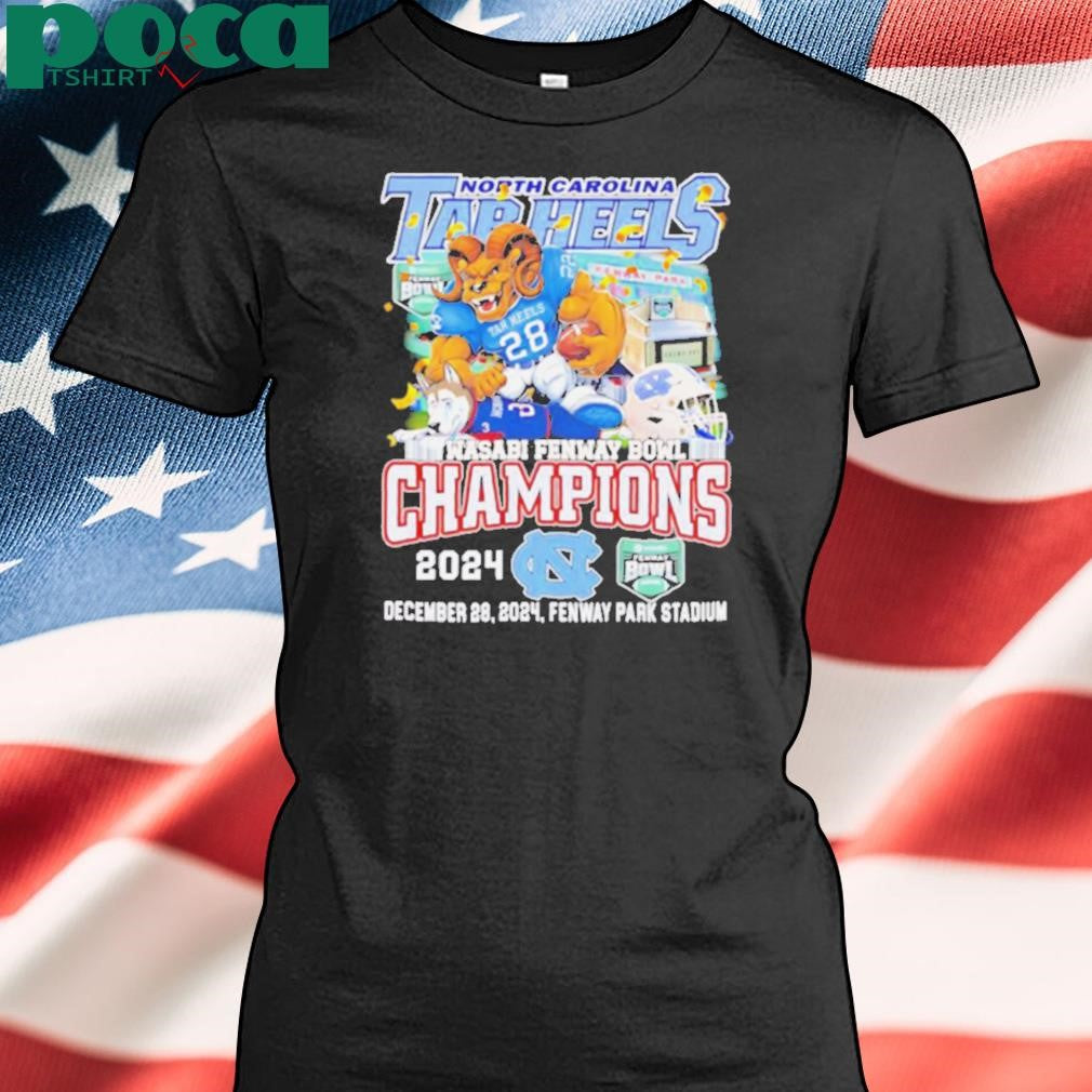 North Carolina Tar Heels Wasabi Fenway Bowl Champions 2024 mascot shirt