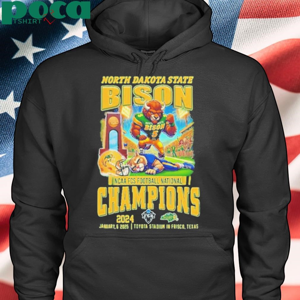 North Dakota State Bison Win Montana State 2024 NCAA FCS Football National Champions Jan 6 2025 mascots t shirt