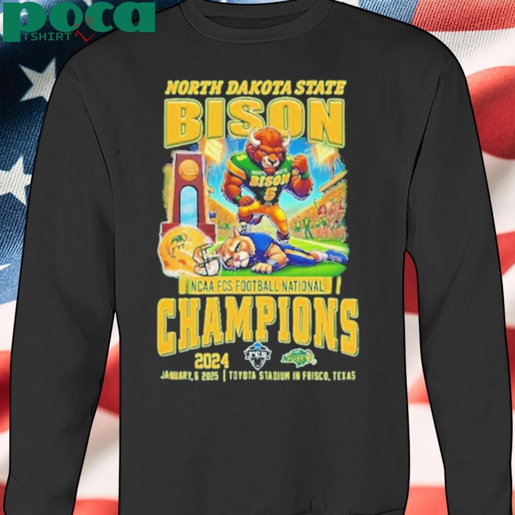 North Dakota State Bison Win Montana State 2024 NCAA FCS Football National Champions Jan 6 2025 mascots t shirt