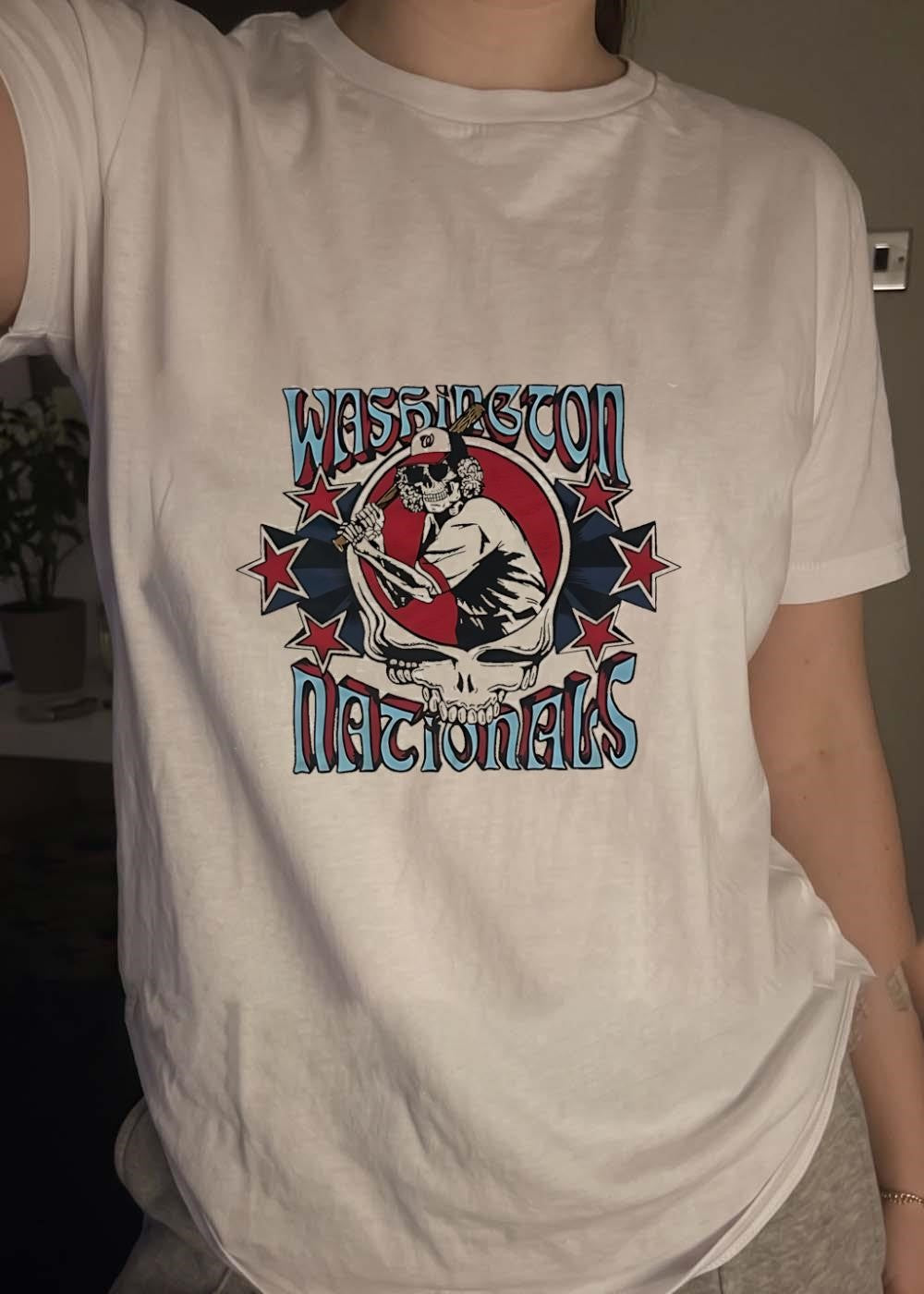 Nostalgic Baseball Skeleton Batter Washington Nationals T-Shirt