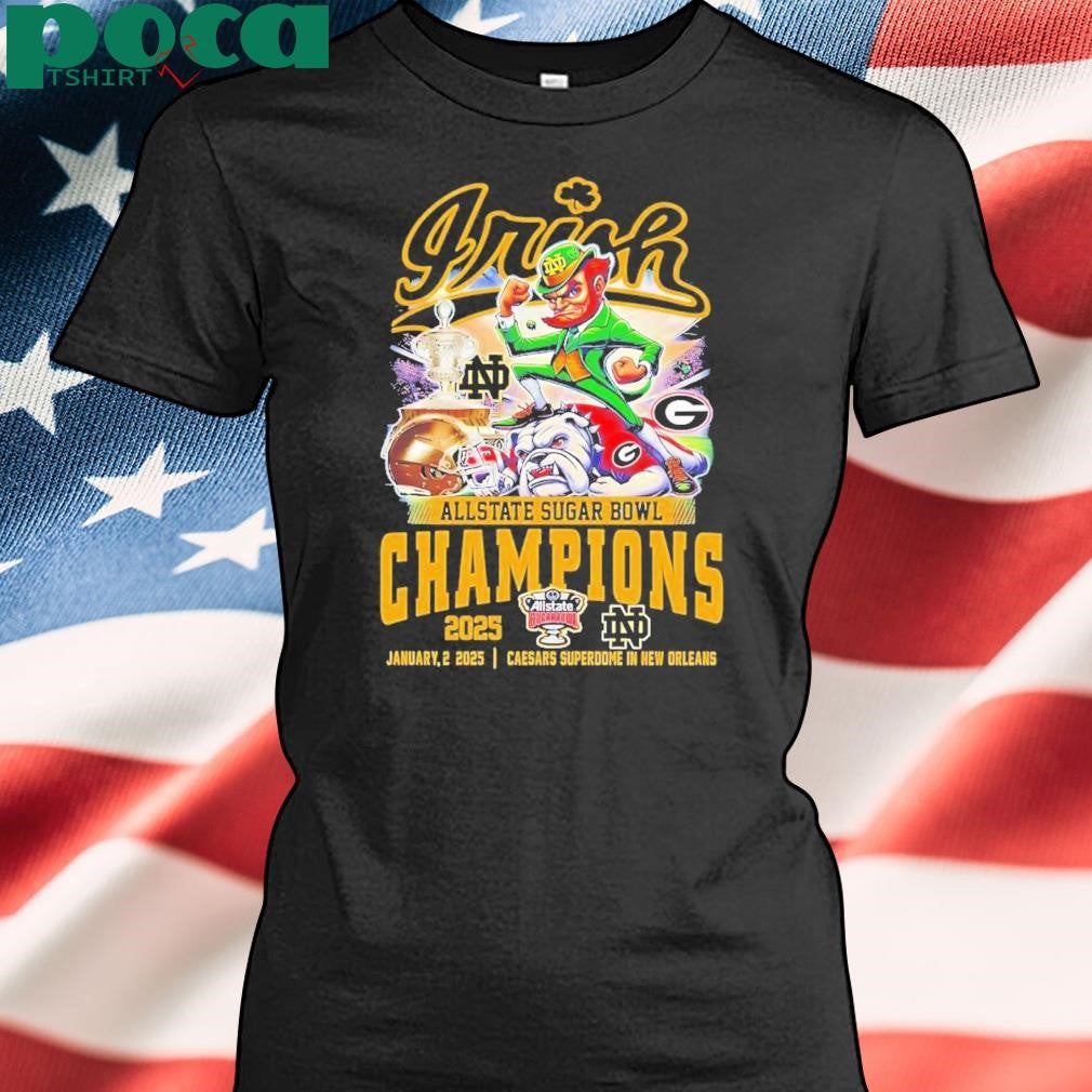 Notre Dame Fighting Irish Celebrating Sugar Bowl 2025 Champs T-Shirt
