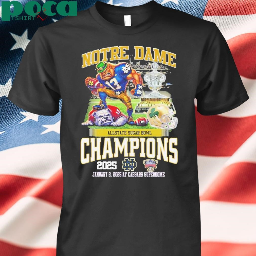 Notre Dame Football Fighting Irish 2025 Sugar Bowl Champions T-Shirt