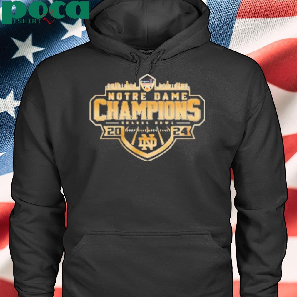 Notre Dame Football NCAA Orange Bowl Champions 2025 Skyline Golden T-Shirt