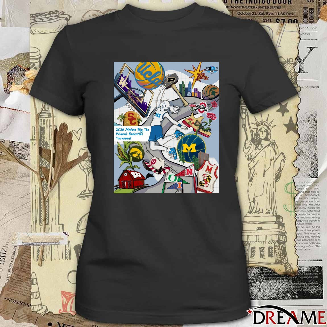 2026 Allstate Big Ten Women’s Basketball Tournament New Poster t-shirt