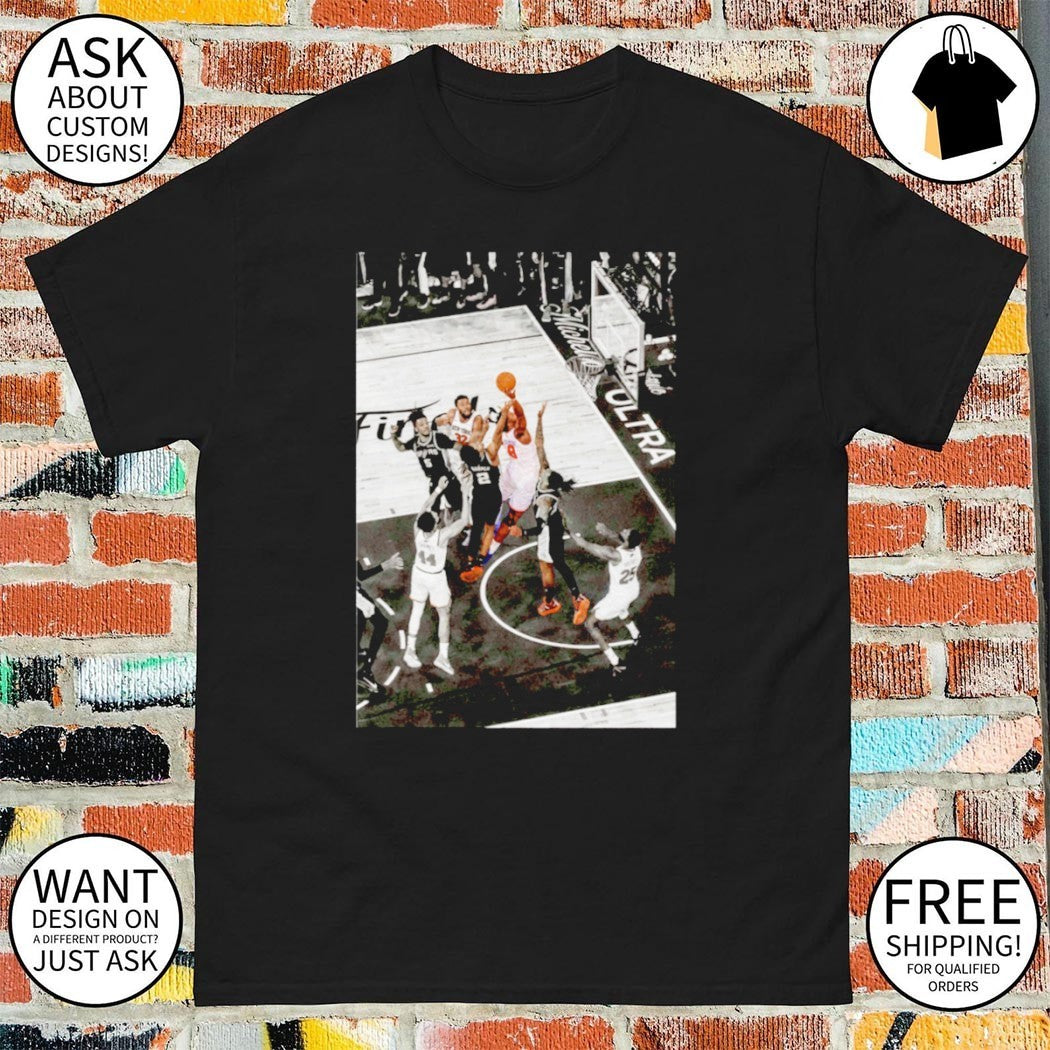 OG Anunoby Tip in the Finals iconic moment NBA history Knicks win Spurs shirt