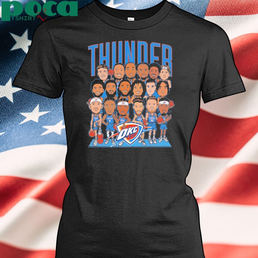 OKC THUNDER 2024-25 ROSTER CARICATURE T-SHIRT