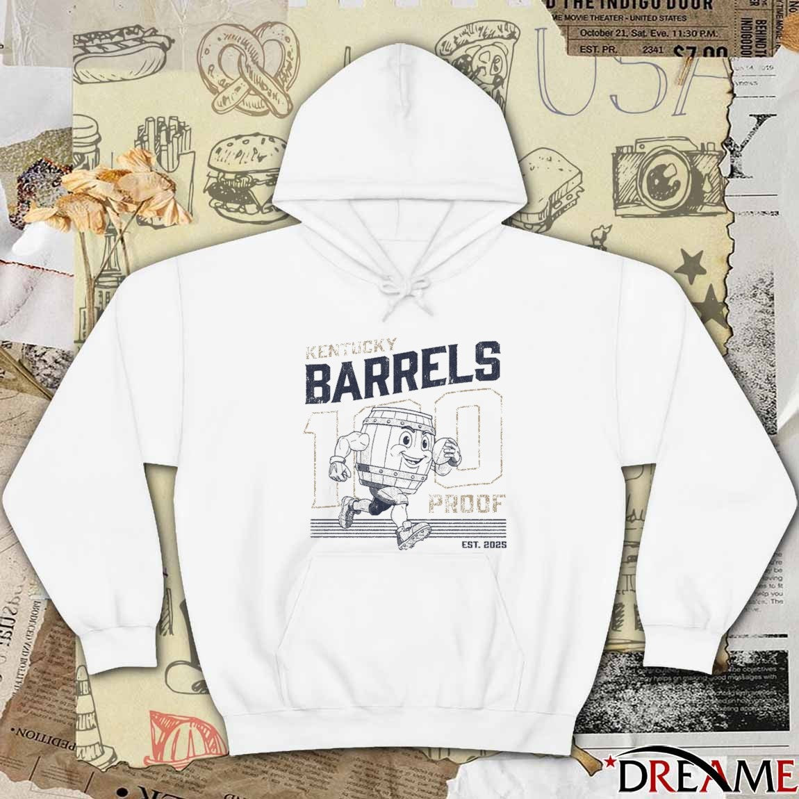 100 Proof Retro Mascot Kentucky Barrels Est 2025 t-shirt