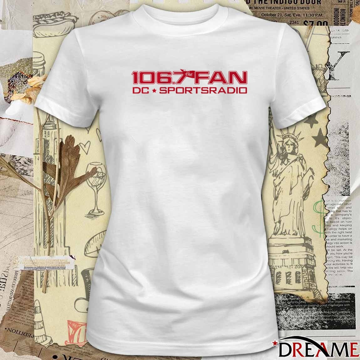 106.7 The Fan DC Sports Radio Logo t-shirt