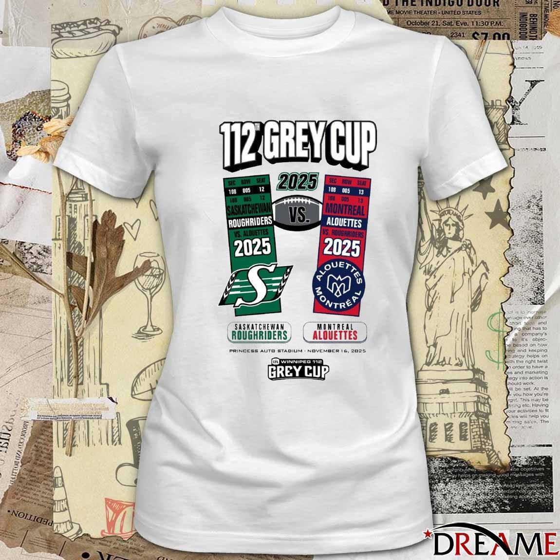 112th Grey Cup Head To Head Saskatchewan Roughriders Vs Montreal Alouettes Princess Auto Stadium November 16, 2025 t-shirt