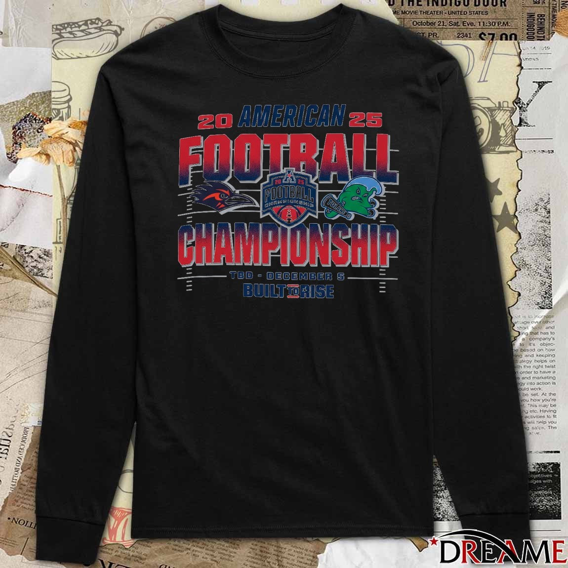 2025 American Conference Football Championship UTSA Roadrunners vs Tulane Green Wave TBD December 5 t-shirt