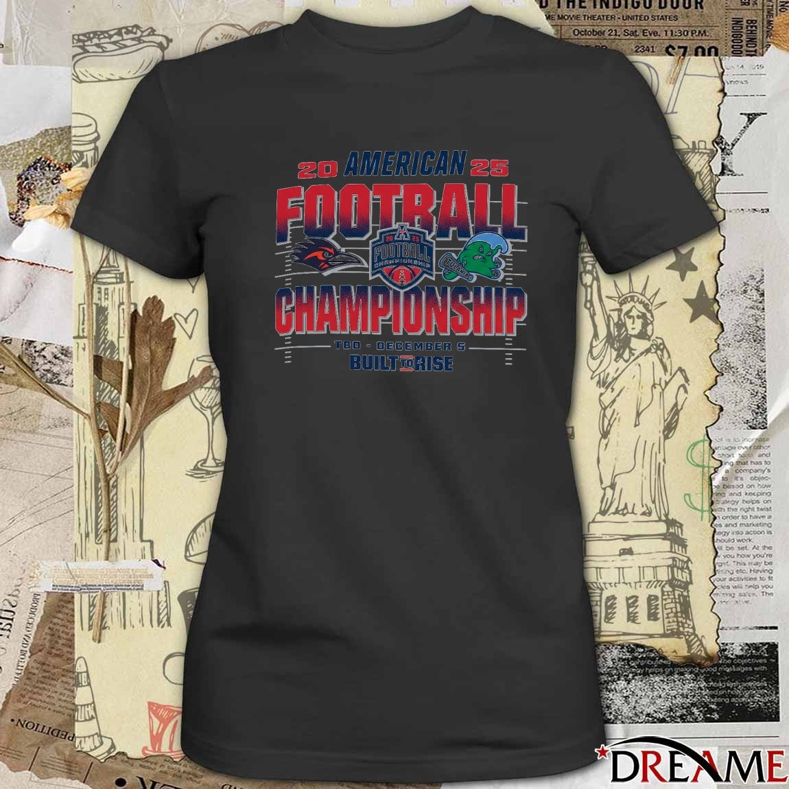 2025 American Conference Football Championship UTSA Roadrunners vs Tulane Green Wave TBD December 5 t-shirt