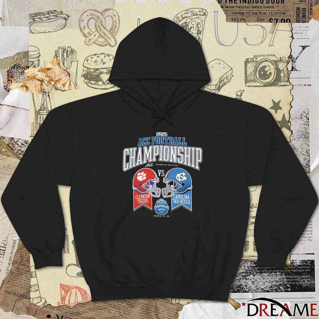 2025 Atlantic Coast Conference Football Championship Clemson Tigers Vs North Carolina Tar Heels t-shirt