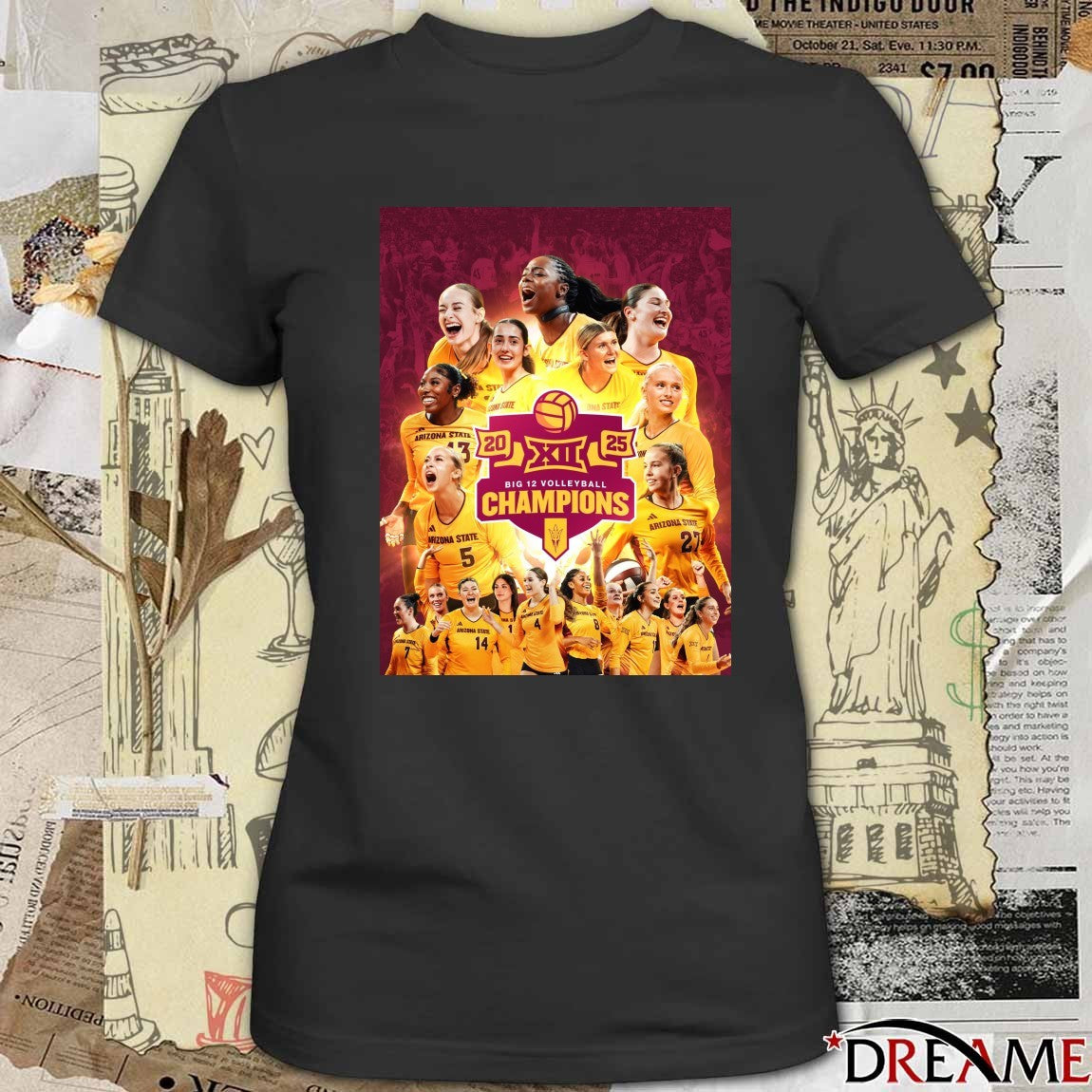 2025 Back-to-back Big 12 Conference Arizona Sun Devil Volleyball Poster t-shirt