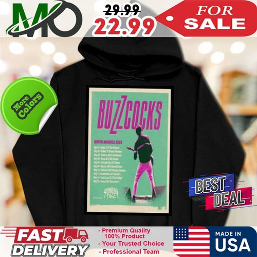 2025 Buzzcocks North American Tour May Concert Poster T-Shirt