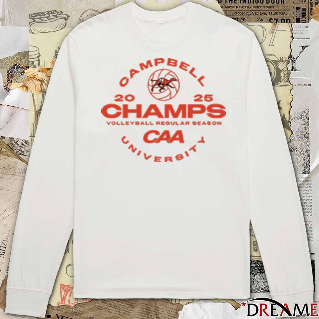 2025 Campbell Champs Volleyball Regular Season CAA University t-shirt