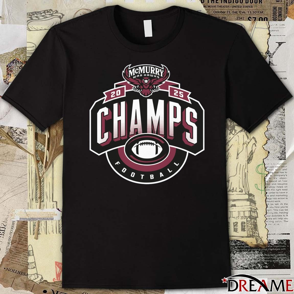 2025 Champs McMurry Football Logo t-shirt