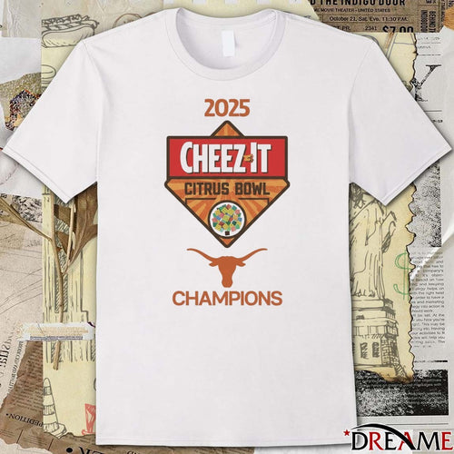 2025 Cheez-It Citrus Bowl Champions Texas Longhorns football Logos t-shirt